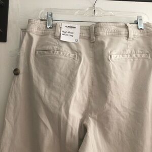 Sonoma Light Tan High Rise Wide Leg Chinos